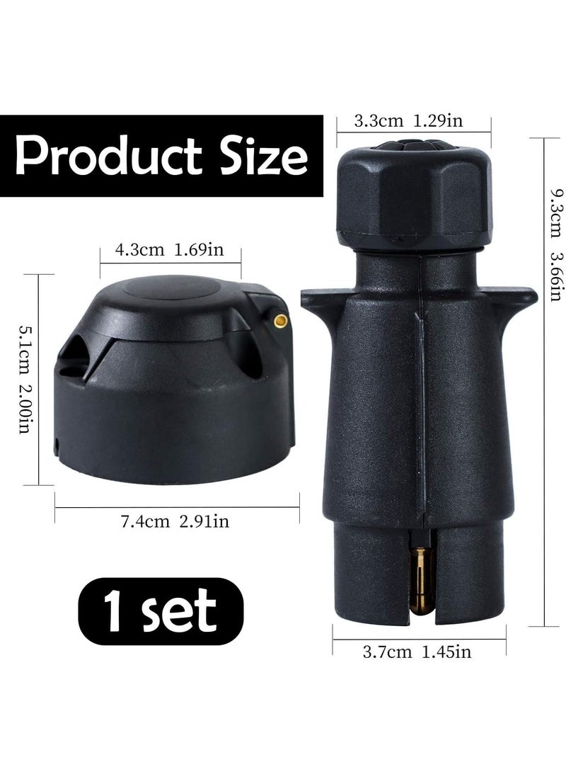 Bluejw 12V Trailer Plug and Socket Kit, 7 Pin Trailer Plug and 7 Pin Trailer Socket Waterproof Trailer Male and Female, Trailer Plug Socket For Boat Trailer Truck RV Cars Caravan Adapter - Image 2